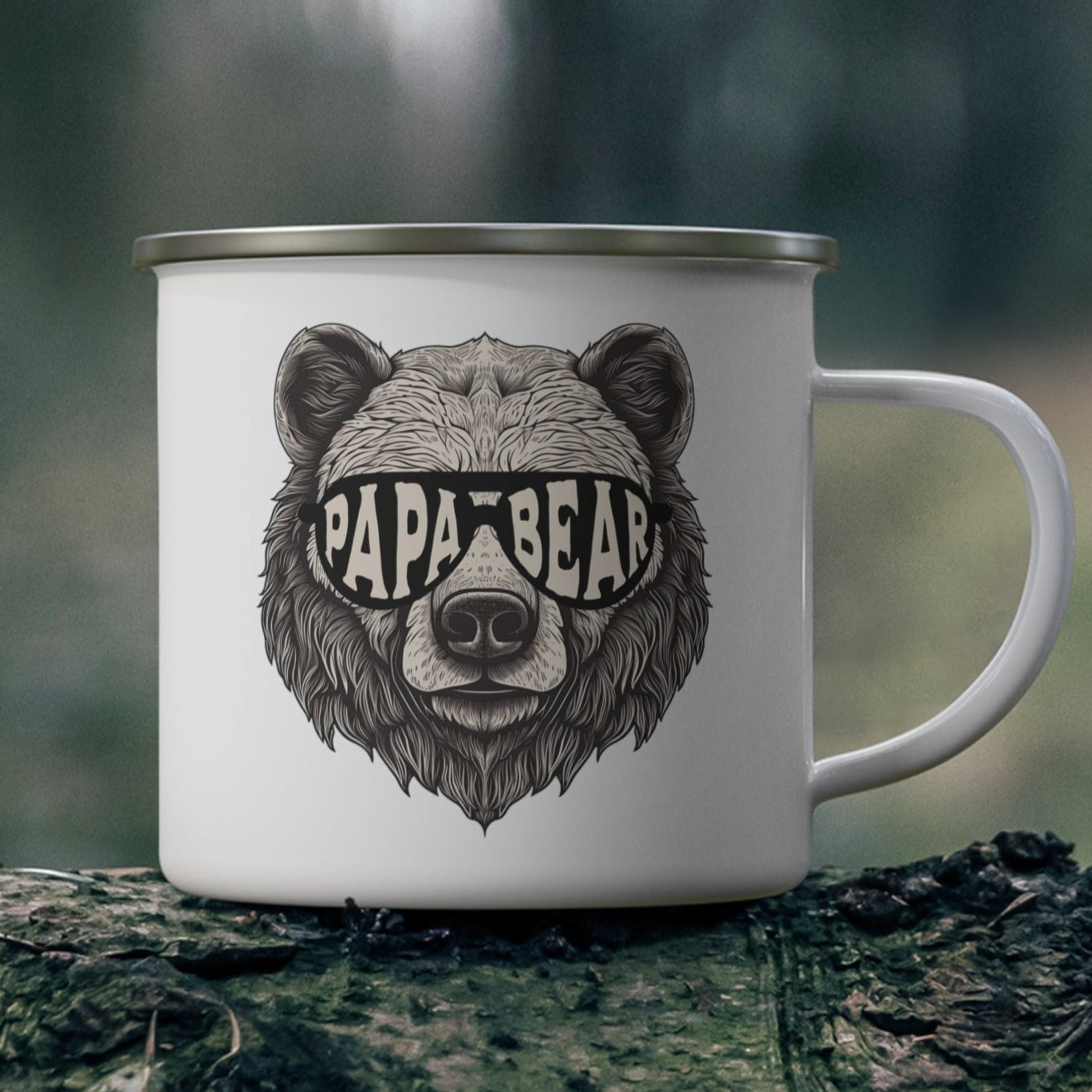 Enamel Papa Bear Mug