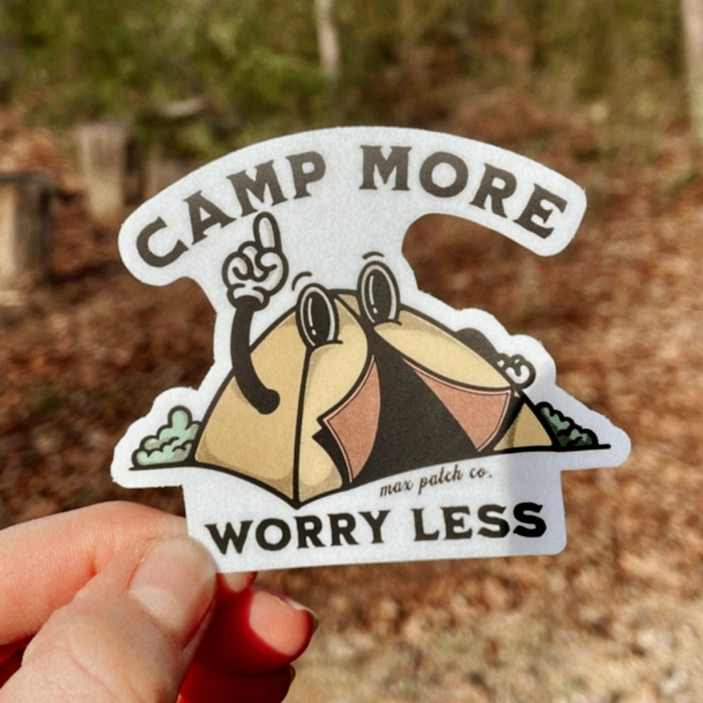 Camp More, Worry Less Sticker